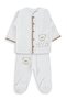 Sitting Sweet Bear Printed 1-9 Month Pajama Set - Ecru