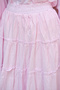 Women's Skirt with Sewing Details and Elastic Waist in Pink - 6