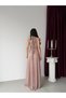 Powder-Colored Halter Neck Long Evening Dress with Waist Detail - 7