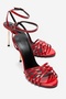 Lorion Red Thin Strap Women's Heeled Shoes