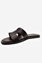 Biora Brown Genuine Leather Women's Slippers - 6
