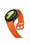 Generic Silicone Band Compatible with Watch 7/6/5/4 47/46/45/44/43/42/40mm Silicone Wave Desgin Strap (Orange) - 3