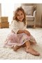 Pastel 3D Flower Appliqued Pink Tulle Girls' Skirt - 6