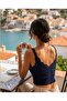 Summer Wavy Lace Look Knitwear Crop Bustier - 4