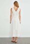 Belted Linen Look Pleated Maxi Dress - 8