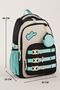 Galb Black Green Tr3 Luks Imported Fabric Girls' School Bag – 6 Accessories with Buckle Gift for Primary School - 4