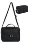 Black Tr5 Set of 2 Crinkle Fabric Thermal Lunch Box + Double Pencil Holder Secim - 4