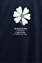 Floral Embroidery Detailed Crew Neck Combed Cotton Tunic - Navy Blue - 2
