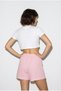 Women's Pink 100% Cotton Elastic Waist Pocket Detailed Muslin Bermuda Shorts Yp5525 60286315 - 6