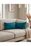 Double Sided Duck Linen, Petrol Blue Waist Cushion Cover 2 Pieces