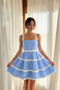 Women's Layered Mini Dress with Stripe Detail