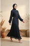 Sequin Belted Evening Dress 6393-01 Navy Blue