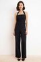 Women's Plus Size Square Neck Sleeveless 100% Cotton Linen Look Jumpsuit Relaxed Fit Woven Casual Modern - 4