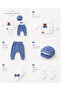 Baby Boy Waffle Fabric Teddy Bear Detailed 5-Piece Hospital Release Set - 2