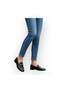 Women's Genuine Leather Buckle Detailed Casual Masculine Loafer Shoes Black - 2