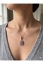 26Kly69 - Steel Purple Stone Vintage Necklace - 2