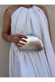 Women's Silver Metallic Oyster Model Evening Dress Bag - 3