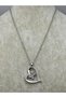 26Kly84 -Steel Heart and Butterfly Figured Necklace