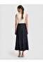 Navy Blue Regular Fit Jean Skirt 50324110-Vr032 - 5