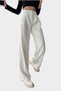 Ecru Women's Palazzo Pleated Fabric Trousers