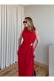 Red Gold Buckle Long Dress - 8191 - 3