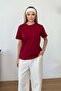 Women's Crew Neck Basic T-Shirt Burgundy - 26Y Mw0000086