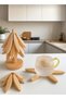 Foldable Wooden Trivet – Natural Wood Pot and Pan Coaster, Decorative Heat-Resistant Trivet - 2