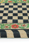 Passy Decorative Door Mat Floral Checkerboard Patterned Jute Look Farmhouse Entrance Mat - 5