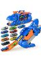 Transformed Dinosaur Truck Toy with Diecast Racing Cars for Kids 3-6, Dino Transport Car with Wings and Handle
