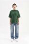 Women's Basic Oversize Cotton Single Jersey T-Shirt Nefti Green - 4