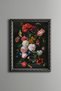 Colorful Flowers in Glass Vase - Vintage Patterned Frame - Slim Model