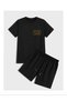 T-Shirt Shorts - T-Shirt with Shorts, Printed Crew Neck Top and Bottom Set