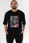 For the Love of Cats 58 Front Cat Printed Black Oversize T-Shirt 100% Cotton Unisex Cat Lover Premium Design - 2