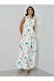 Floral Print Sleeveless A-Line Maxi Dress