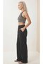 100% Cotton Linen Look Palazzo Summer Fabric Comfortable Cut Lace-Up Elastic Pockets Women's Pantalon Anti-Sweat - 2