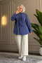 6535 - Stylish Comfortable Ruffle Detailed Woven Peach Fabric Women's Shirt - 2