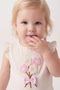Floral Embroidery and Ruffle Detail Baby Girl Summer Set - 6