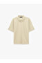 Regular Fit Short Sleeve Cotton Polo Neck T-Shirt - 5
