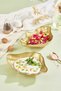 Scalla 2 Piece Gold İnci Yelpaze Glass Appetizer Serving Plate Set - 2 Pieces