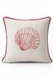 Seashell Embroidered Throw Pillow Cover Cream Red Marine Decorative Pillow Case 42X42 cm