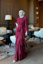 Burgundy Layered Evening Dress