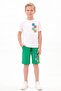 Summer Round Neck Printed Detailed Boys' Top and Bottom Set - 2