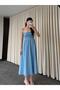 Blue Dress with Elastic Straps on the Top - Y223100 - 5