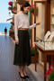 Women's Midi Length A-Line Chiffon Skirt Polka Dot Pattern Elastic Waist Slight Texture Daily Casual Modern Stylish - 2