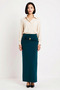 Women's Maxi Skirt High Waist Ballon Silhouette Flexible Knitted Fabric Gold Accessory Detail Casual Comfortable Modern - 4