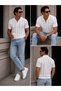 Sifu Men's Polo Neck Zippered Knitwear T-Shirt Openwork Summer Comfortable Fit Premium- Thin Knitted Knitwear