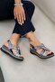 Hella Women's Wedge Sole Genuine Leather Sandals Platinum - 4