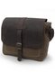 7503 Genuine Leather Brown Cover Waterproof Waxed Canvas 15” Laptop, School, Document Travel Bag - 7