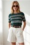 Women's Emerald Green Flowy Cosmos Viscose Knitwear Blouse Blz-19003361 - 3