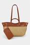 Women's Cyme Mini Pinterest Bag Contrast Tan Straw - 5
